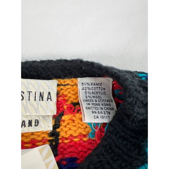 Marisa Christina Petite Multicolor Geometric Knit Cardigan Sweater Size M NWT - Picture 4 of 7